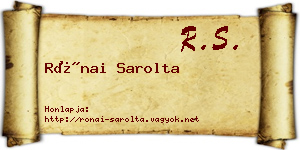 Rónai Sarolta névjegykártya