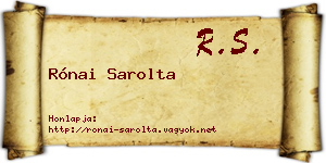 Rónai Sarolta névjegykártya