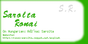 sarolta ronai business card